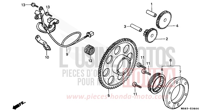 IMPULSGEBER/ ANLASSERKUPPLUNG von Africa Twin SHASTA WHITE (NH138H) von 1988